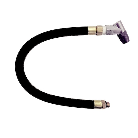 Interstate Pneumatics Angle in Tapered Chuck 12 Inch with Steel Braided Black Rubber Hose Whipend TW135W
